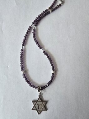 DESIGNER ORIGINAL  SWAROVSKI BEADED STAR OF DAVID UNIQUE NECKLACE JUDAISM